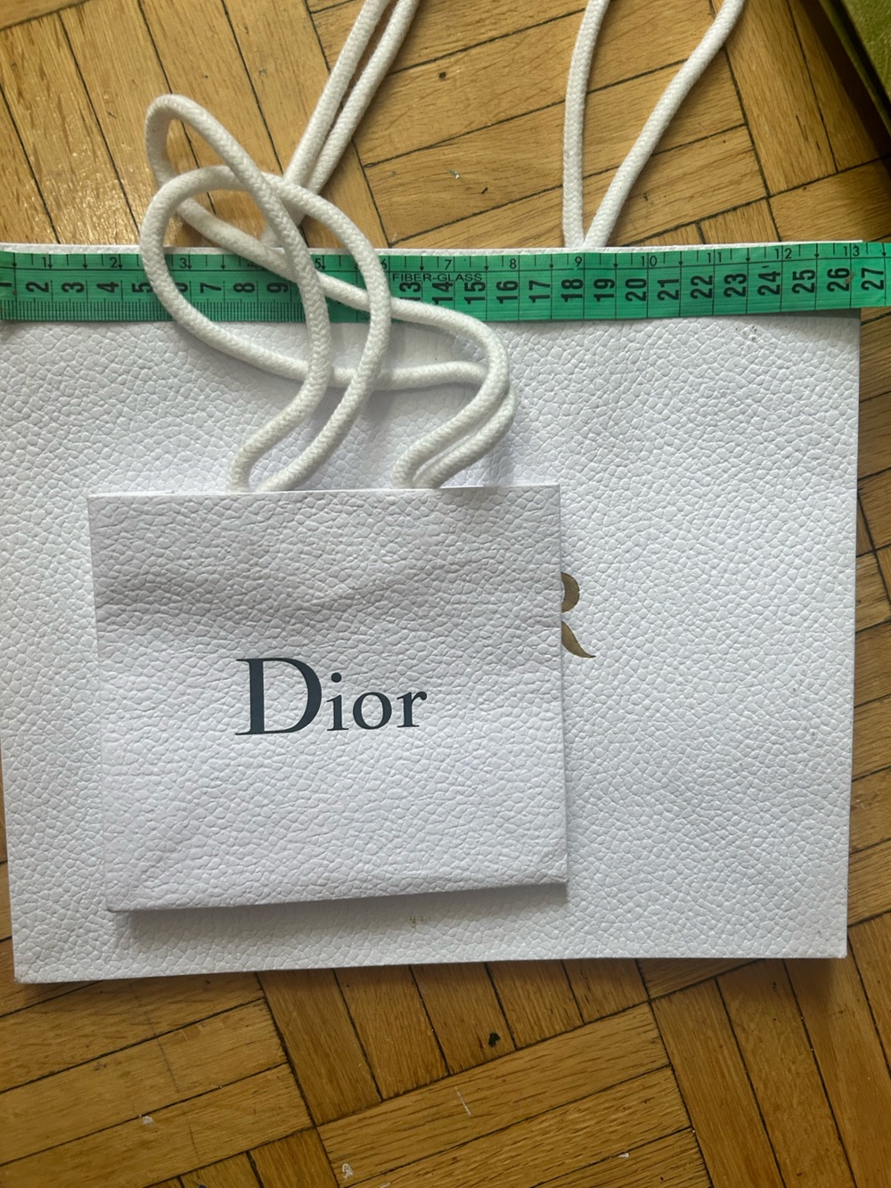 2 Authentic Dior Luxury Shopping Gift Bags White Gold